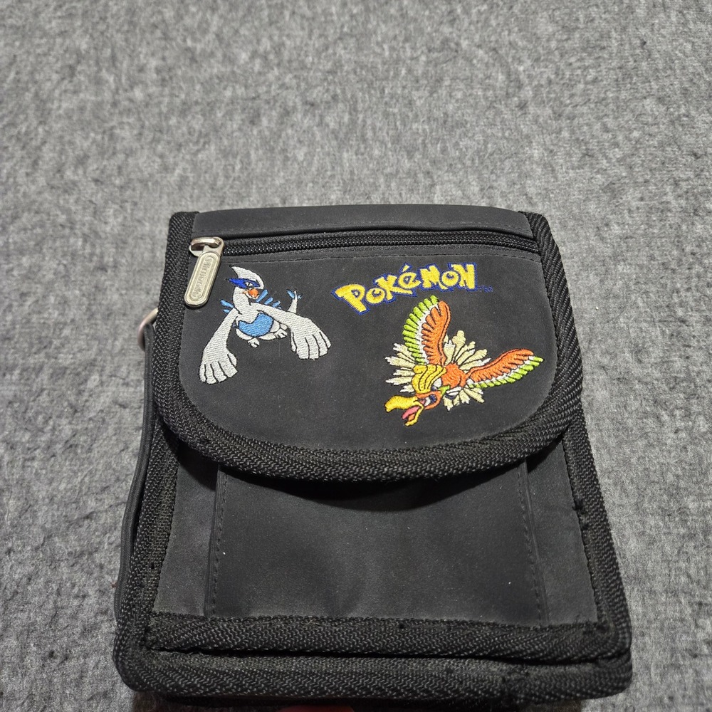 Nintendo Vintage Pokemon GameBoy Carrying Case Lugia Ho-Oh Black Gold Silver Y2K